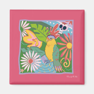 Frida Kahlo Parrot Graphic Magnet