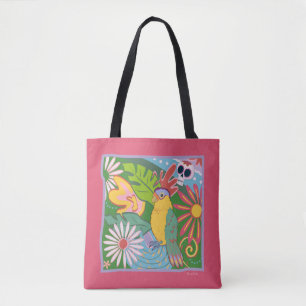 Frida Kahlo Parrot Graphic Tote Bag