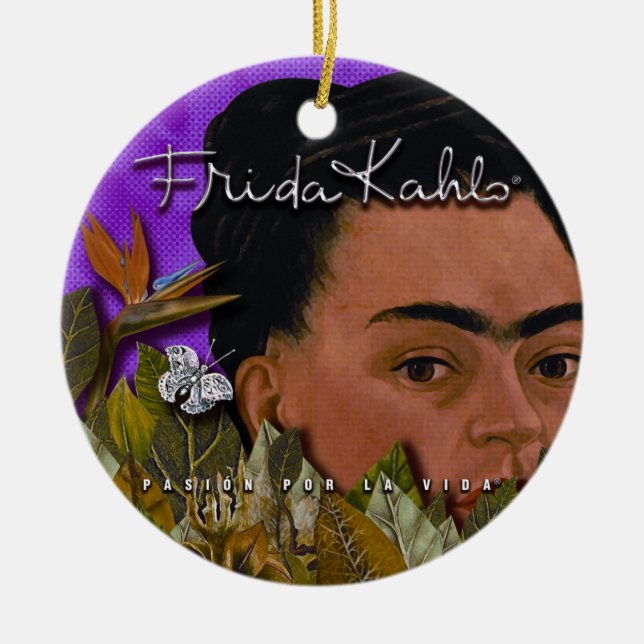 Frida Kahlo Pasion Por La Vida Ceramic Ornament (Front)