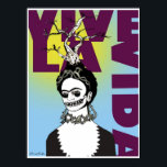 Frida Kahlo Pop Art Portrait Poster<br><div class="desc">Frida Kahlo de Rivera was a Mexican Painter remembered for her intense and vibrant works. Her work has been celebrated in Mexico as emblematic of national and indigenous tradition, and by feminists for its uncompromising depiction of the female experience and</div>