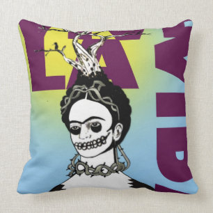 Frida Kahlo Pop Art Portrait Throw Pillow