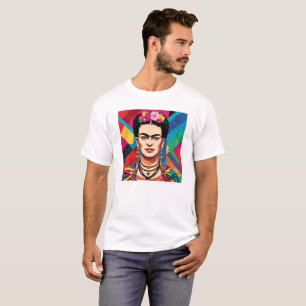 Frida Kahlo Pop Art Portrait – Vibrant Colours  T-Shirt
