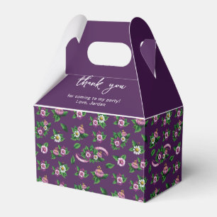 Frida Kahlo Purlpe Floral Bouquet Pattern Favor Box