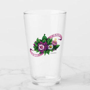 Frida Kahlo   Purple Floral Bouquet Glass