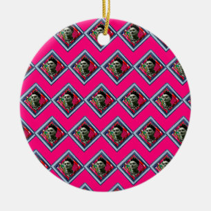 Frida Kahlo Retro Denim Diamond Ceramic Ornament