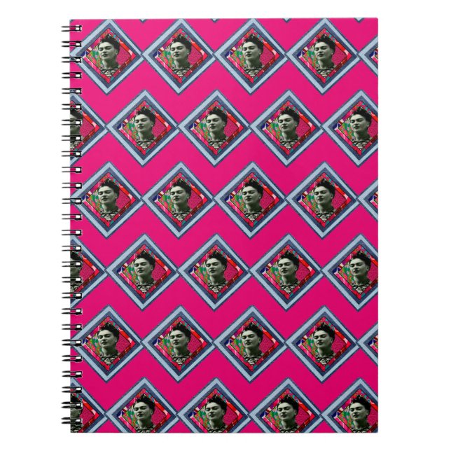 Frida Kahlo Retro Denim Diamond Notebook (Front)