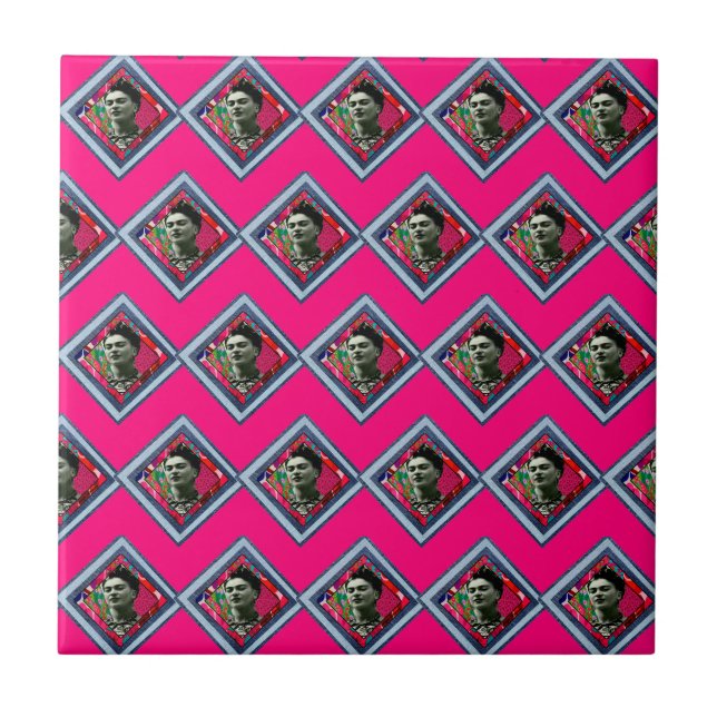 Frida Kahlo Retro Denim Diamond Tile (Front)