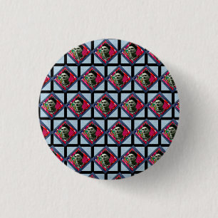 Frida Kahlo Retro Pink Denim 1 Inch Round Button