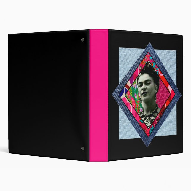 Frida Kahlo Retro Pink Denim Binder (Background)