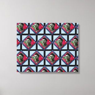 Frida Kahlo Retro Pink Denim Canvas Print