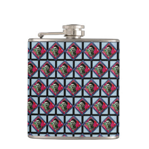 Frida Kahlo Retro Pink Denim Hip Flask