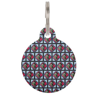 Frida Kahlo Retro Pink Denim Pet Tag