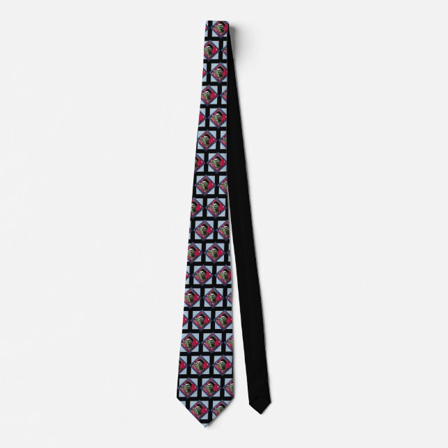 Frida Kahlo Retro Pink Denim Tie (Front)