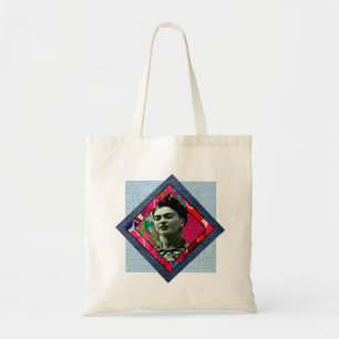 Frida Kahlo Retro Pink Denim Tote Bag