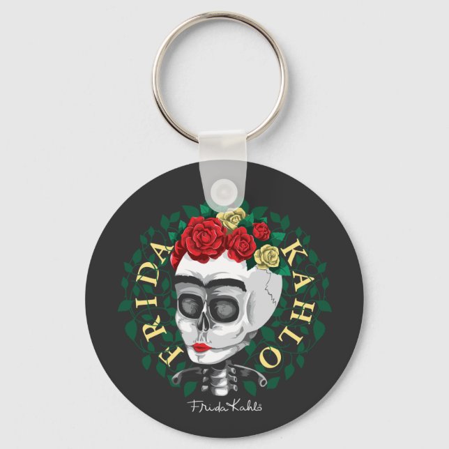 Frida Kahlo | Skull with Rose Crown Keychain (Front)