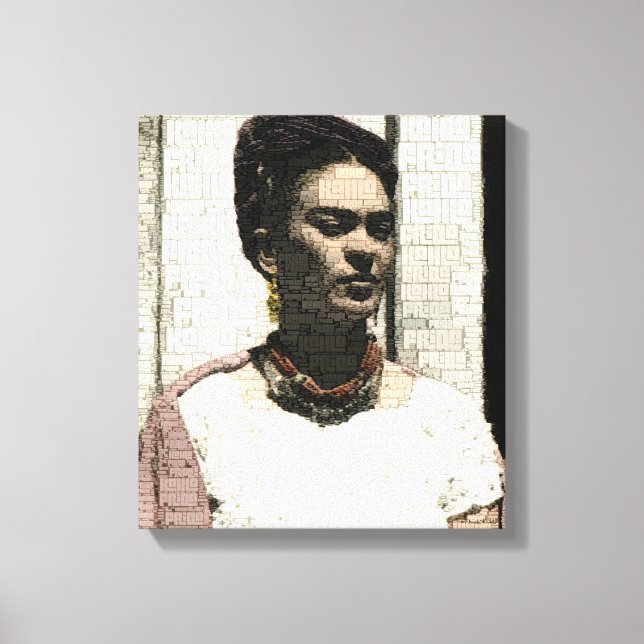 Frida Kahlo Textile Portrait Canvas Print (Front)