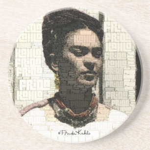 Frida Kahlo Textile Portrait Coaster