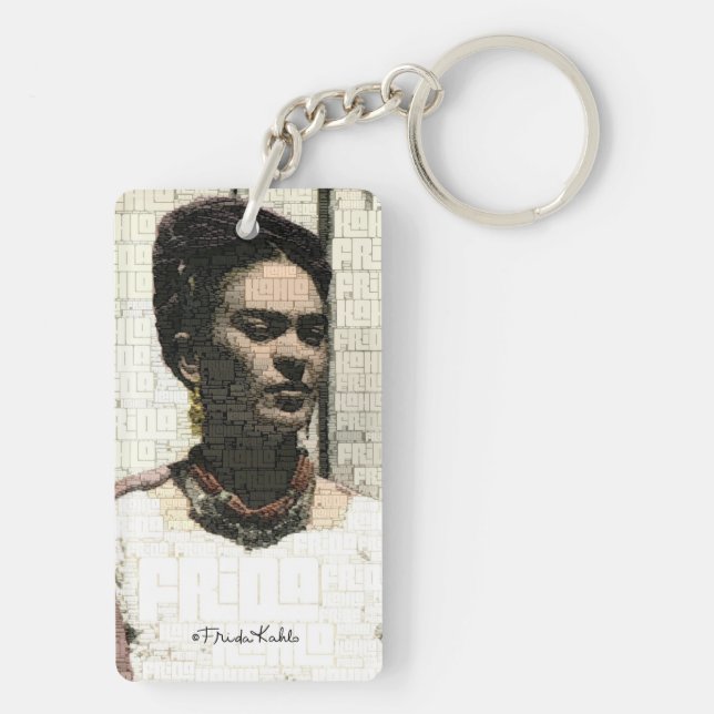Frida Kahlo Textile Portrait Keychain (Back)