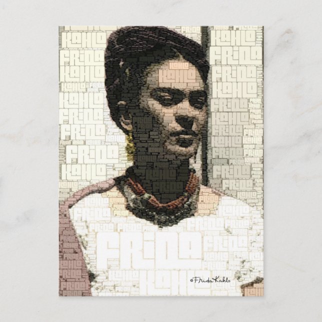 Frida Kahlo Textile Portrait Postcard (Front)