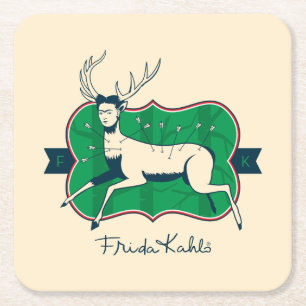 Frida Kahlo The Wounded Deer Square Paper Coaster
