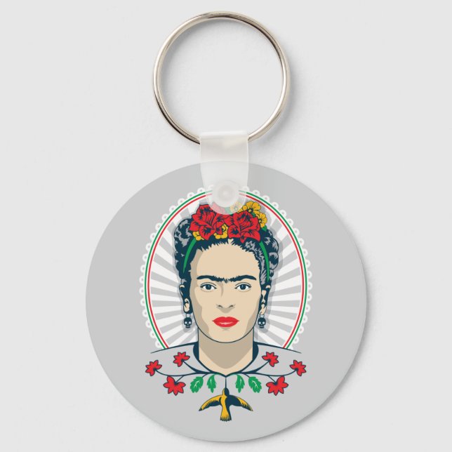 Frida Kahlo | Vintage Floral Keychain (Front)