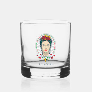Frida Kahlo   Vintage Floral Whiskey Glass