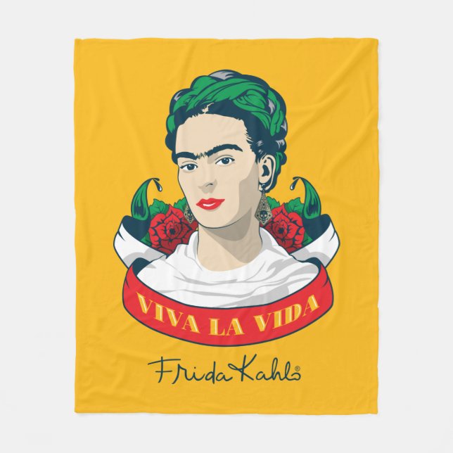 Frida Kahlo | Viva la Vida Fleece Blanket (Front)