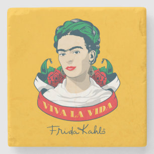 Frida Kahlo Viva la Vida Stone Coaster