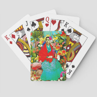 Frida Kahlo with Mexican Animals Birds Plants Playing Cards