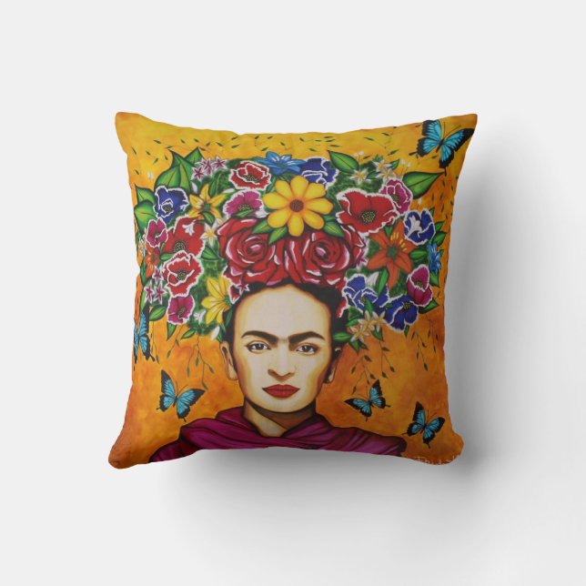 frida kalho Throw Pillow (Back)