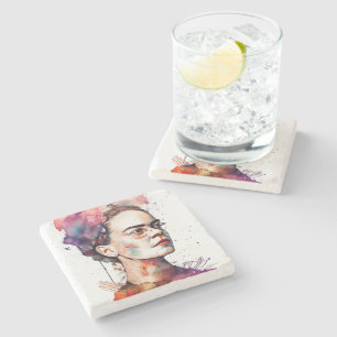 Frida Portrait  Stone Coaster