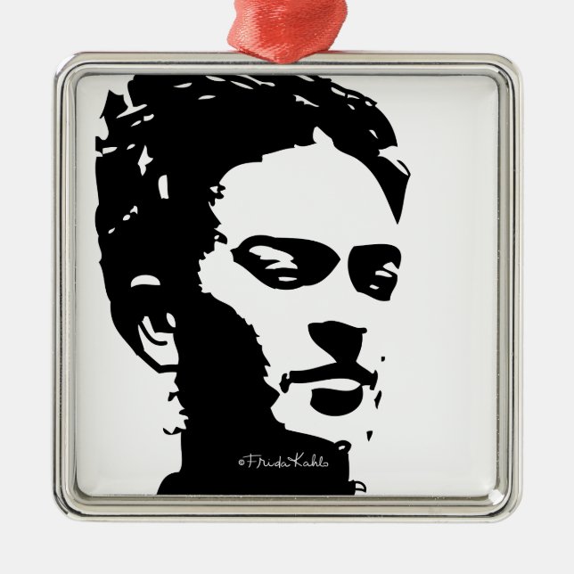 Frida Shadow Portrait Metal Ornament (Front)