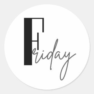 Friday Classic Round Sticker