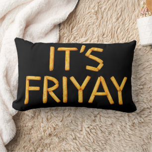 Friday Fries Lumbar Throw Pillow