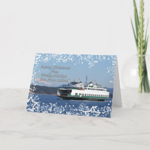 Friday Harbour Ferry Christmas Happy Holidays Holiday Card