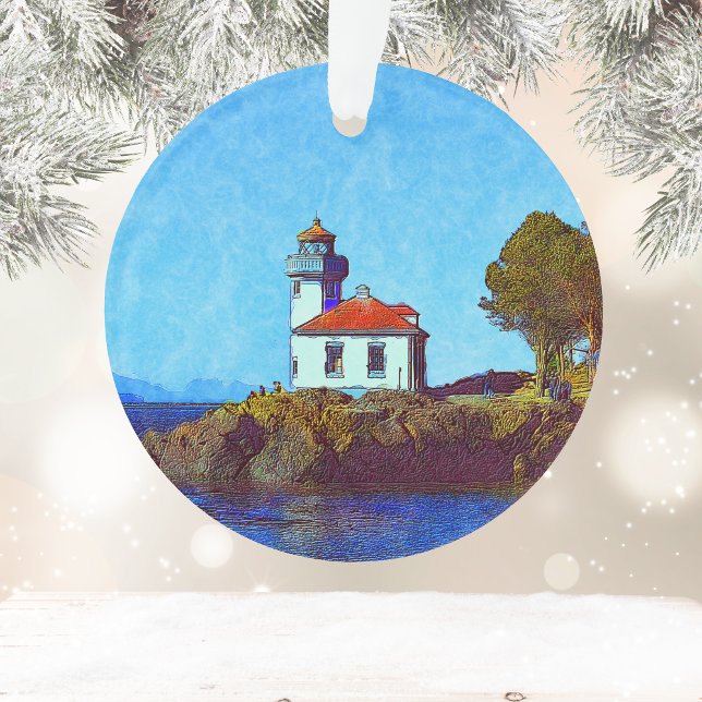 Friday Harbour Lime Kiln Lighthouse Acrylic Orname Ornament (Creator Uploaded)