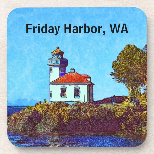 Friday Harbour Lime Kiln Lighthouse Coaster (Front)