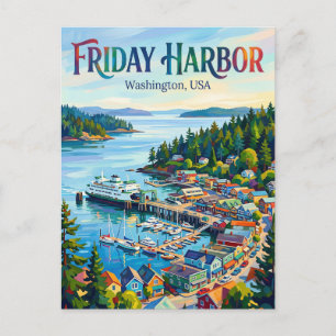 Friday Harbour, Washington USA Postcard