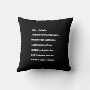 Friday Is My Fry Day Throw Pillow