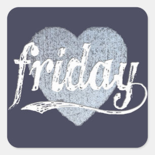 Friday Love in Chalk Square Sticker