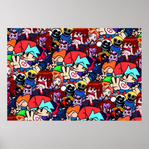 Friday Night Funkin Collage Poster