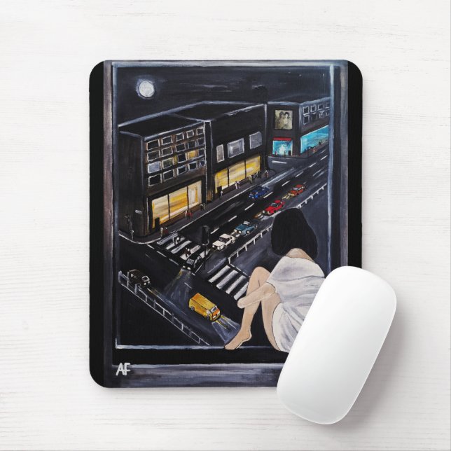 Friday Night Painting by Alfred Fox Mouse Pad (With Mouse)