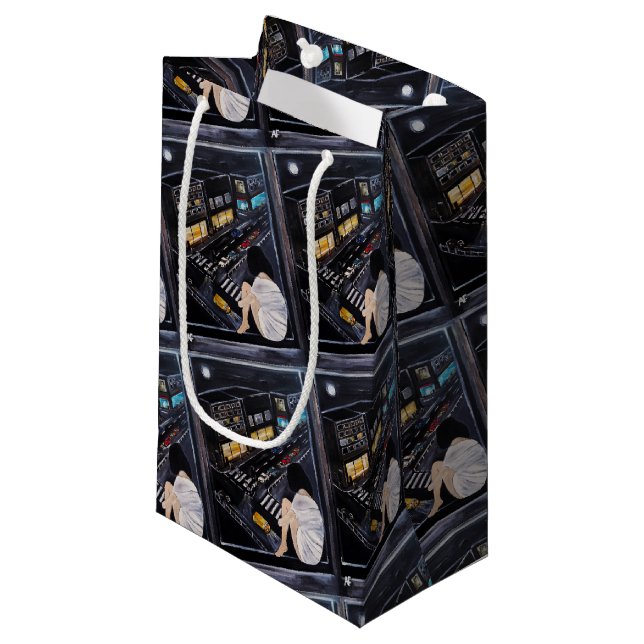 Friday Night Painting by Alfred Fox Small Gift Bag (Front Angled)