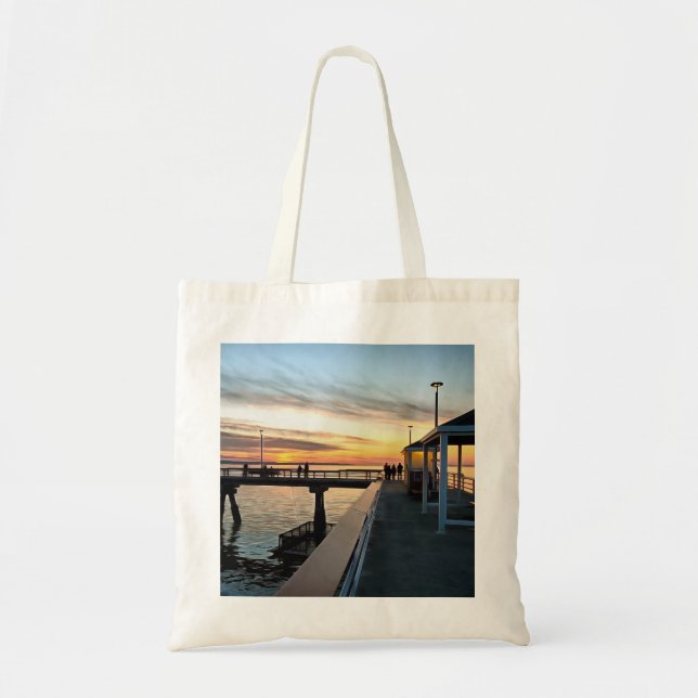Friday Night Sunset at Edmonds Pier Tote Bag (Front)