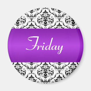 Friday Purple - Damask Magnet