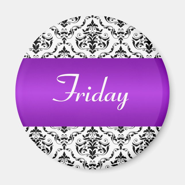Friday Purple - Damask Magnet (Front)