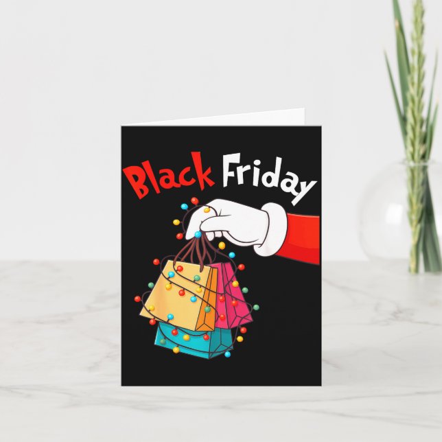 Friday Shopng Squad Christmas Black Shopng Family  Card (Front)