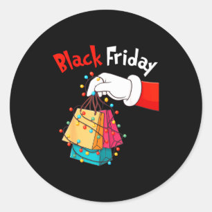 Friday Shopng Squad Christmas Black Shopng Family Classic Round Sticker