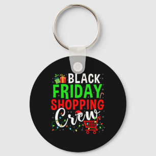 Friday Shopping Crew Christmas Lights Black Shoppi Keychain