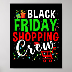 Friday Shopping Crew Christmas Lights Black Shoppi Poster